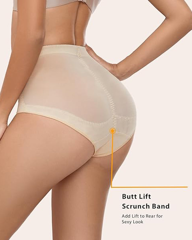 Panty moldeador de control de barriga de malla de ropa interior moldeadora de compresión cruzada de talle medio