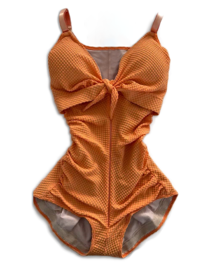 Shapshe® Women's Tummy Control Swimsuit Cutout Tie Knot Front Push Up Shapewear Bathing Suit