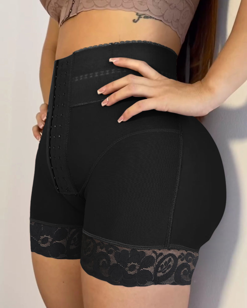 Shapshe® Colombian Girdles Lace Stitching Slimming Shorts Butt Lifter Front Buckle Shaping Panty