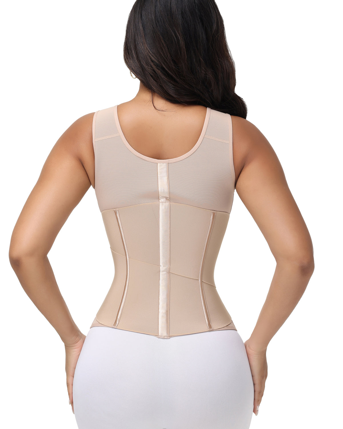 Shapshe® Zipper & Button Double Pressure Women's Waist Trainer with Adjustable Shoulder Straps