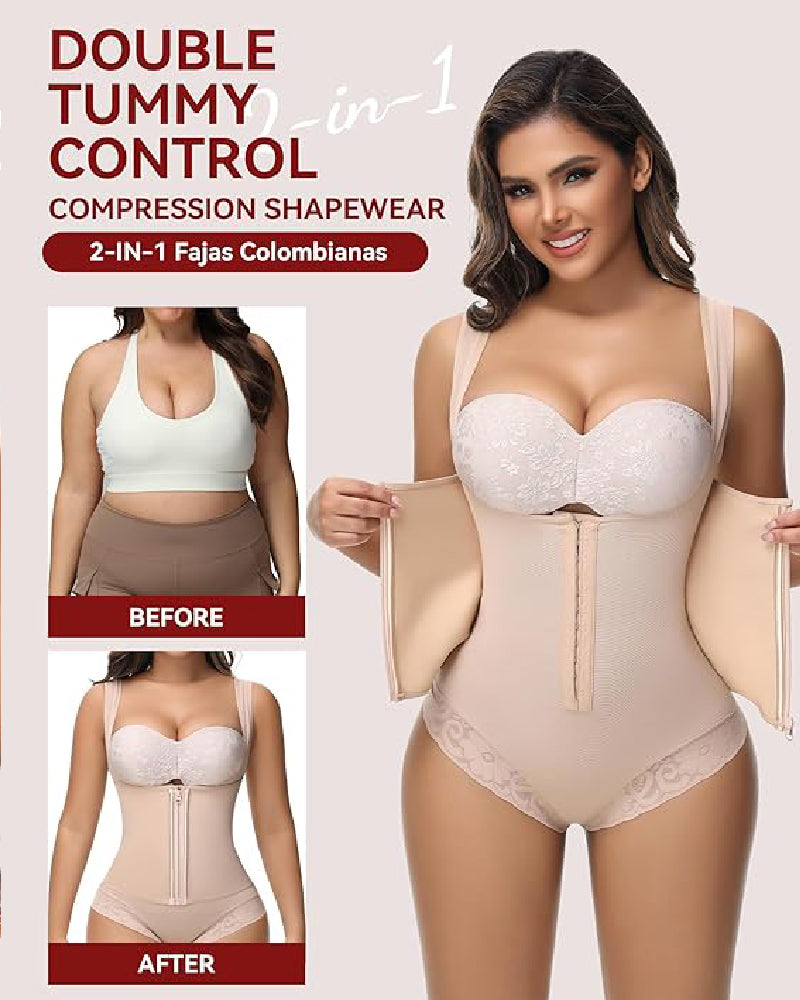 Shapshe® Fajas Colombianas Tummy Control Waist Trainer Open Bust Girdle Shapewear
