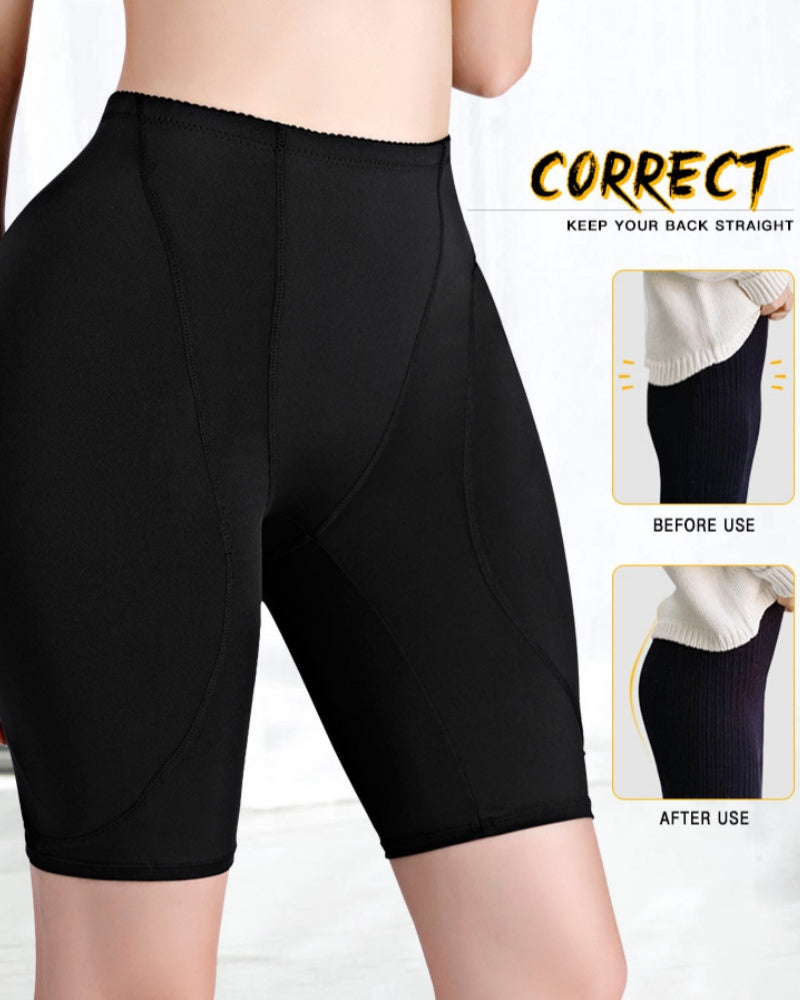 Pantalones cortos moldeadores de levantamiento de glúteos con control de barriga de talle medio para mujer