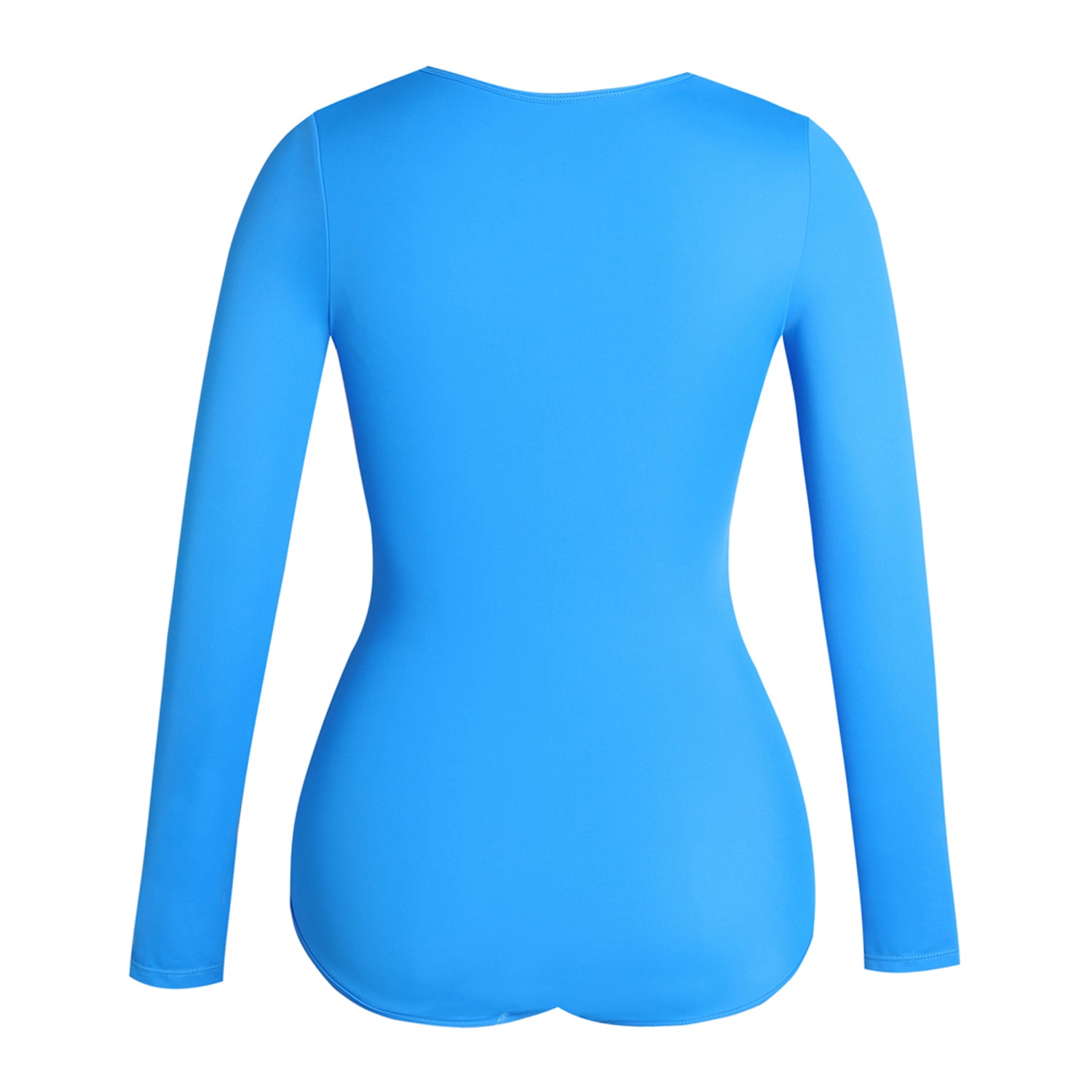Shapshe® Blue Long Sleeve Built In Shapewear Tummy Cotrol Girdle Swimsuit