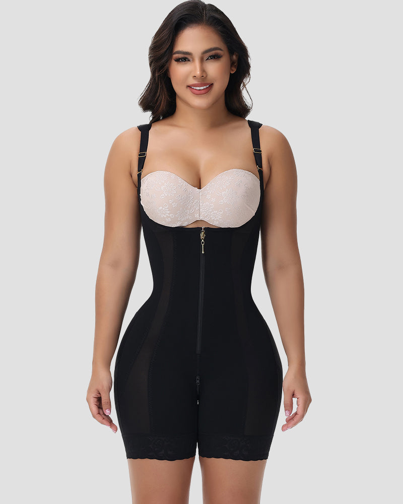 Shapshe® Tummy Control Open Chest Faja with Adjustable Shoulder Straps