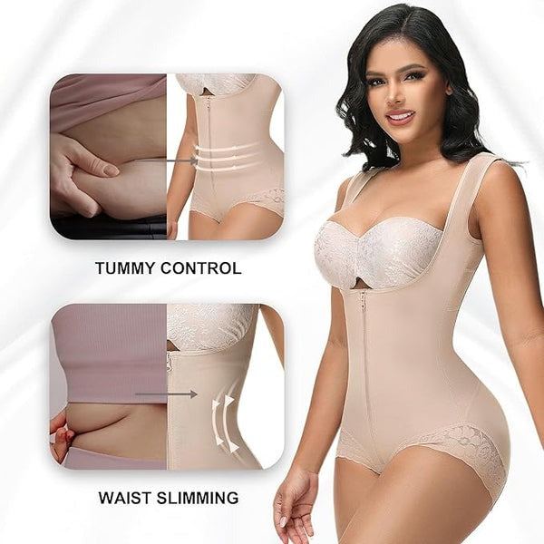 Shapshe® Leopard High Compression Fajas Colombianas Open Bust Tummy Control Body Shaper (Pre-Sale)