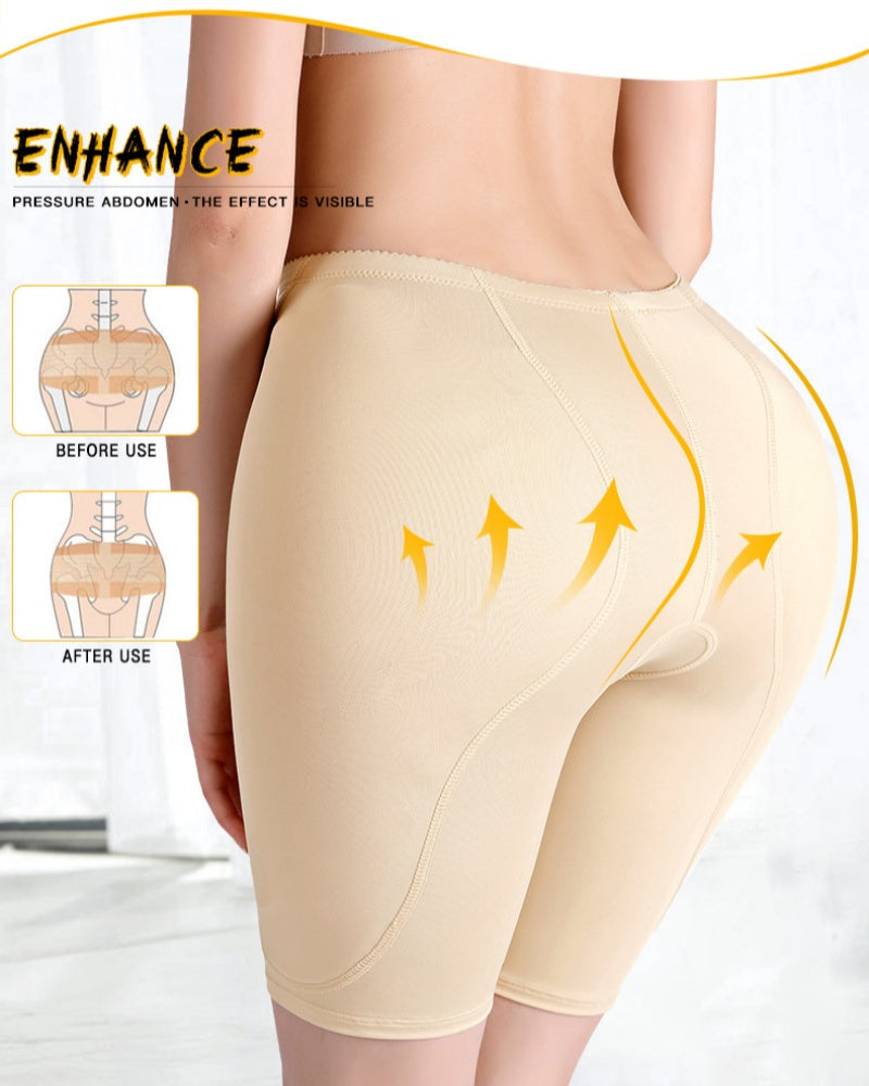 Pantalones cortos moldeadores de levantamiento de glúteos con control de barriga de talle medio para mujer