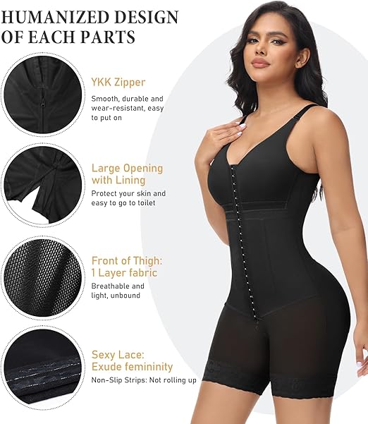 Shapshe® Women's Tummy Control Fajas Colombianas Post Surgery Full Body Butt Lifter Body Shaper
