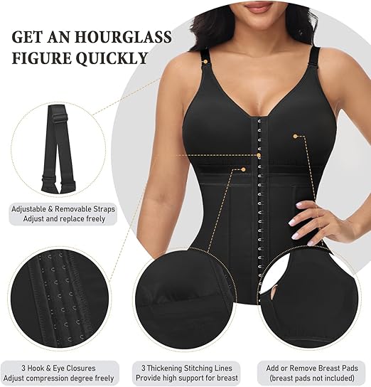 Shapshe® Women's Tummy Control Fajas Colombianas Post Surgery Full Body Butt Lifter Body Shaper