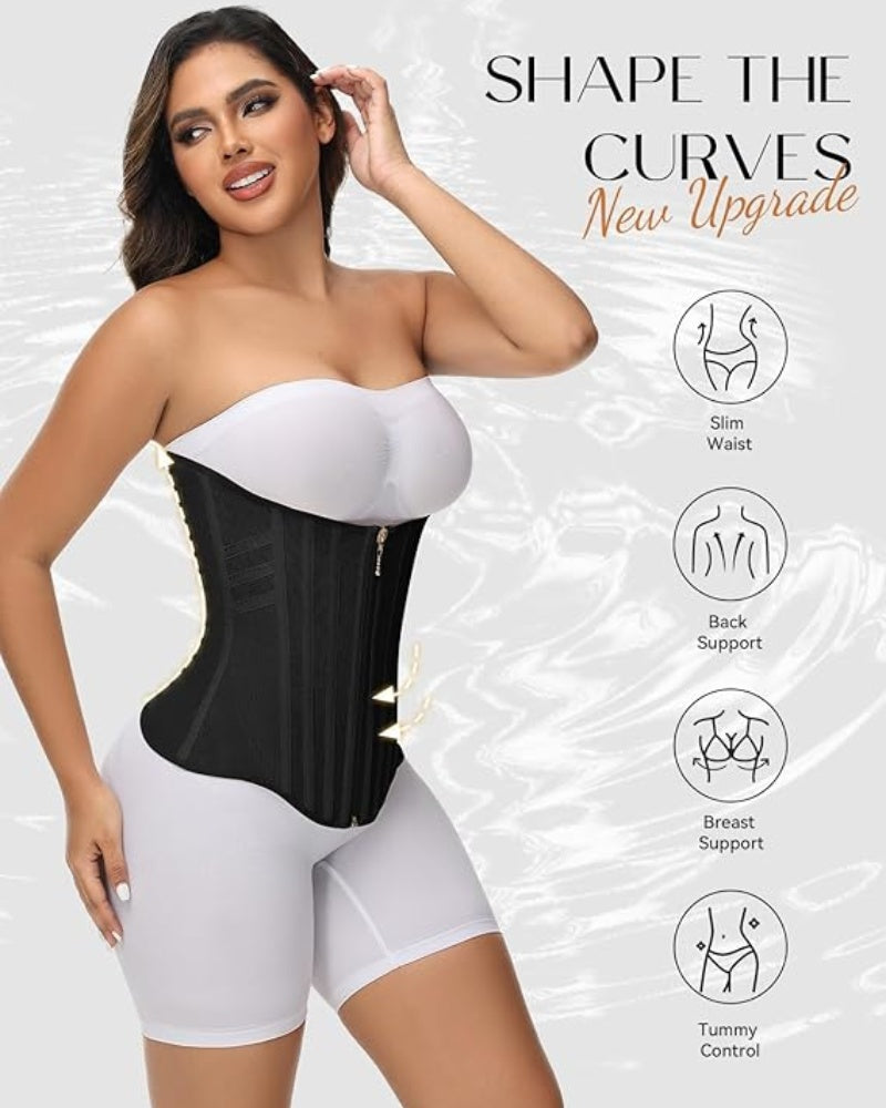 Shapshe® Curved Boned Waist Trainer For Women High Compression Tummy Control Tiny Waist Corset
