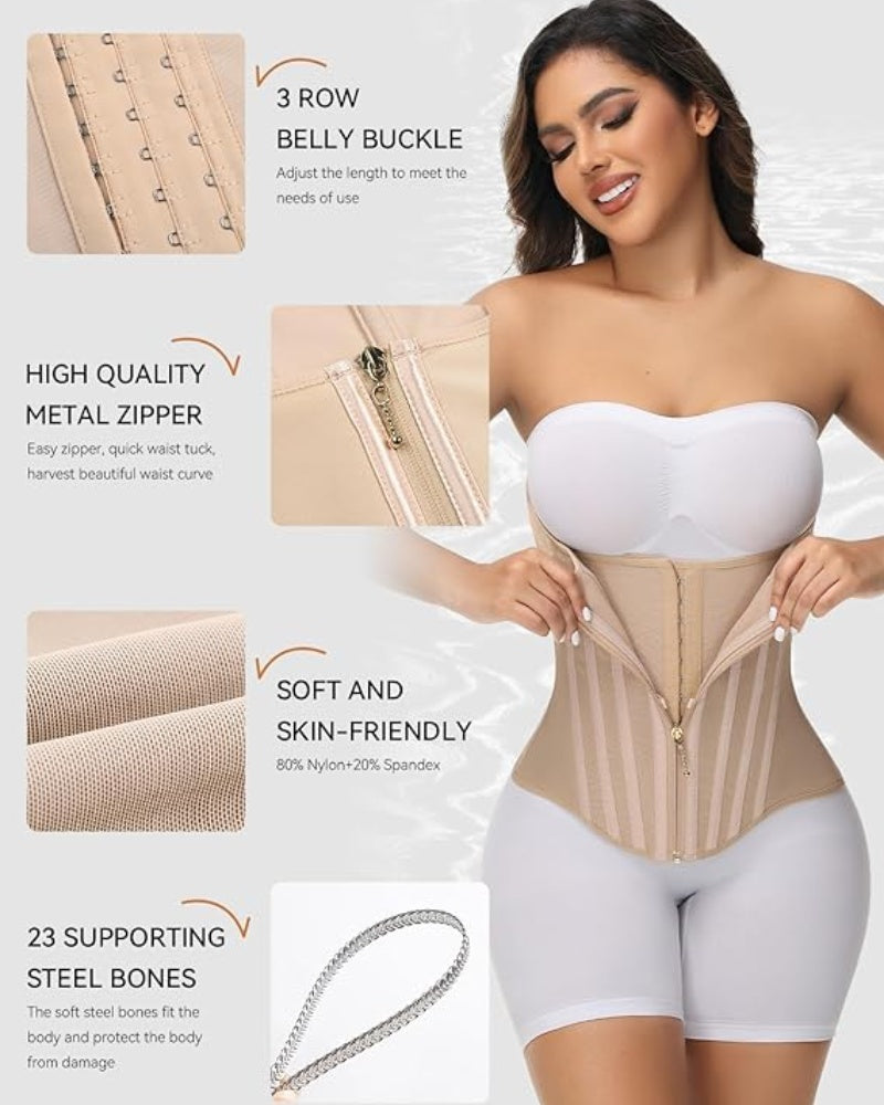 Shapshe® Curved Boned Waist Trainer For Women High Compression Tummy Control Tiny Waist Corset
