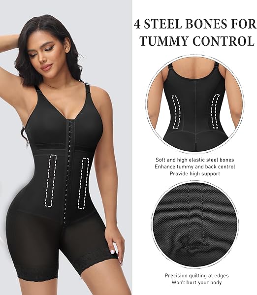 Shapshe® Women's Tummy Control Fajas Colombianas Post Surgery Full Body Butt Lifter Body Shaper