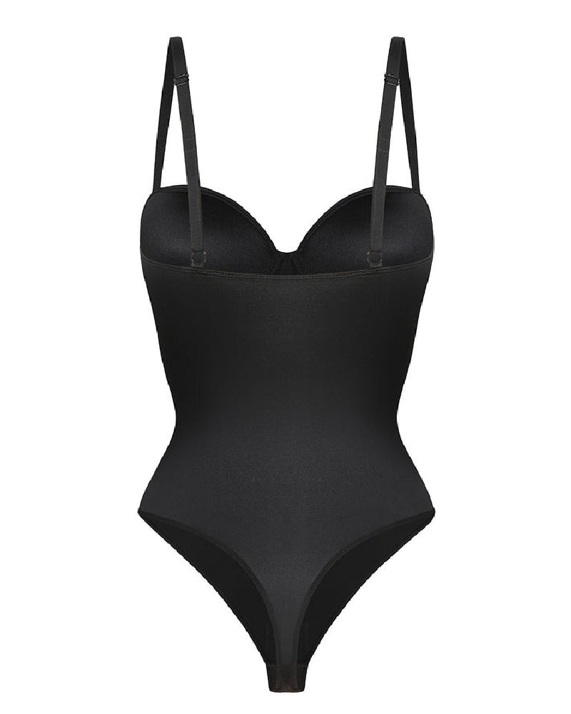 Body de realce de glúteos con control de barriga y tanga con corsé para mujer con sujetador de copa con aros (preventa)