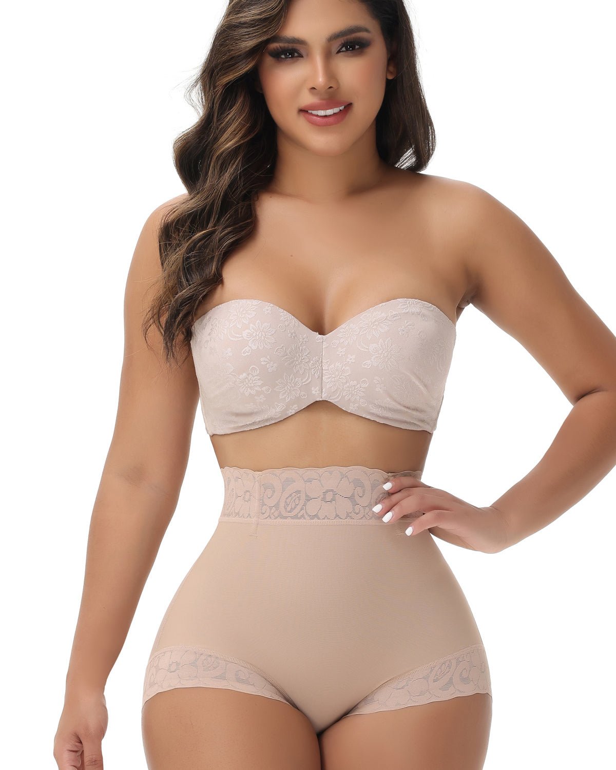 Shapshe® Mid-Rise Butt Lift Shaper Panty Lace Seamless Shapewear Brief