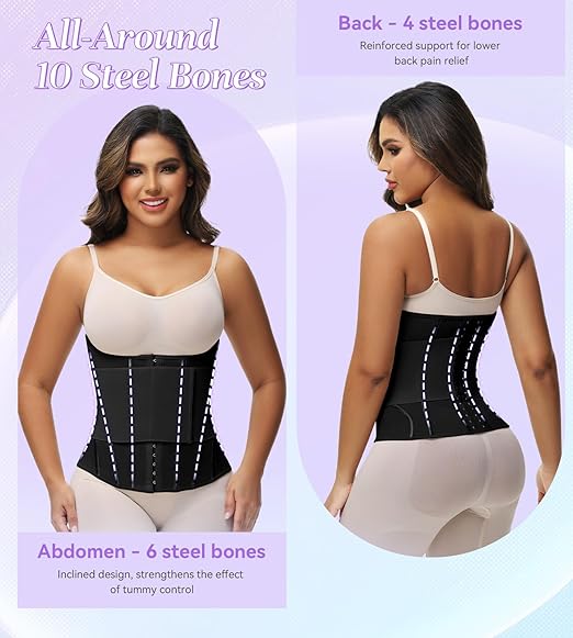 Shapshe® Women's Tummy Control Girdle Waist Trainer Workout Boned Waist Cincher Corset