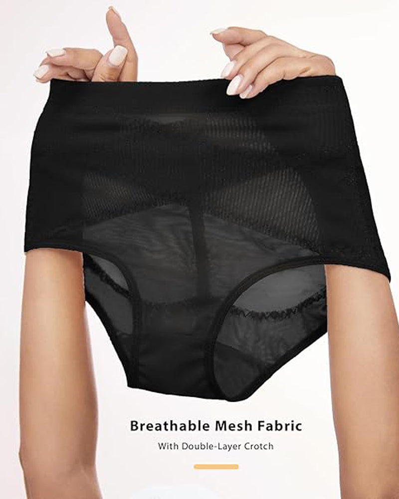Panty moldeador de control de barriga de malla de ropa interior moldeadora de compresión cruzada de talle medio
