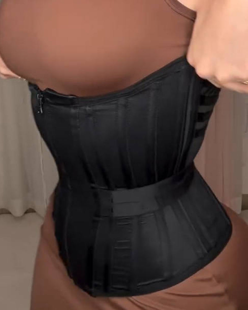 Fajas Colombianas Boned Corset Waist Trainer With Elastic Band