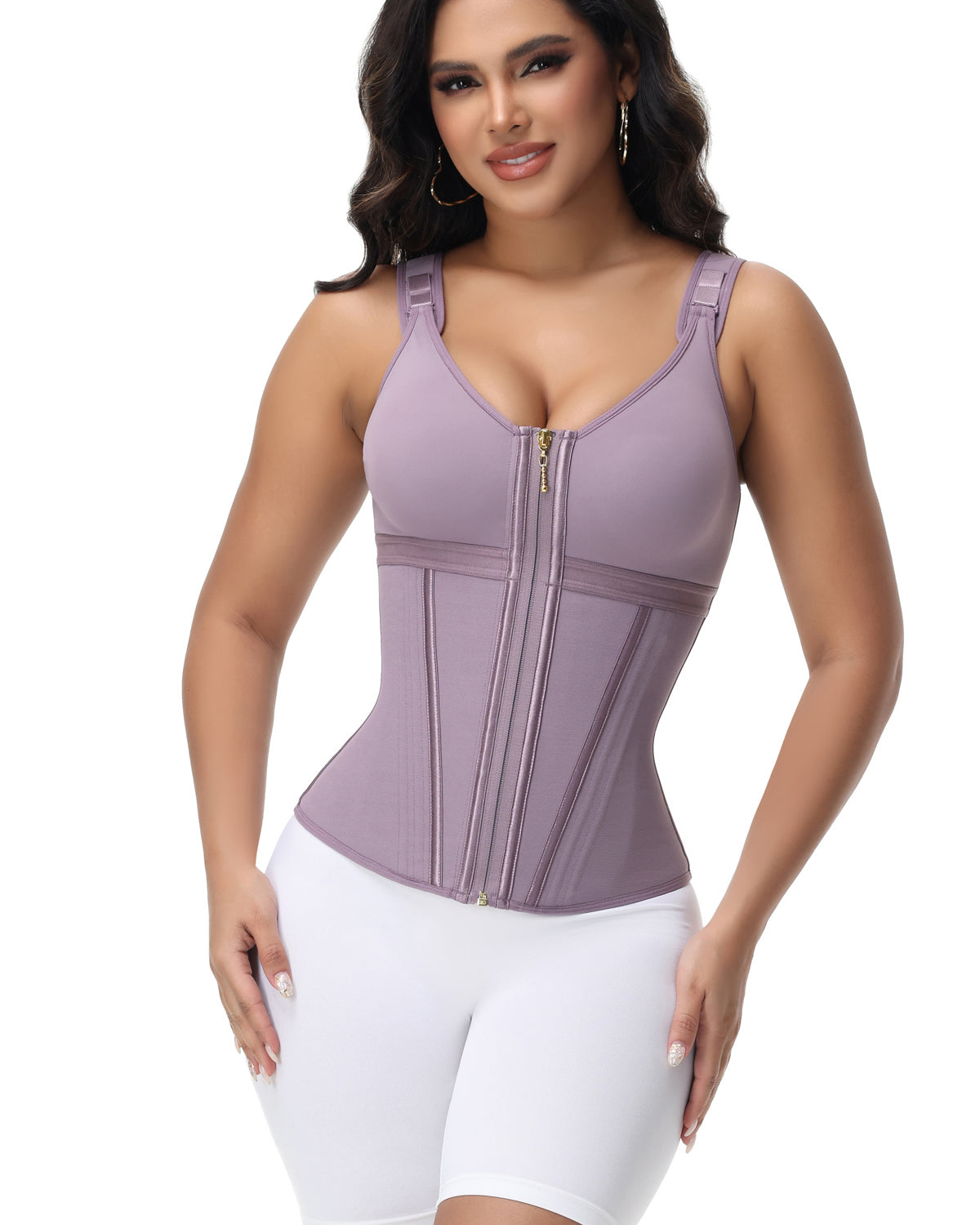 Women's Leopard Print Vest Tummy Control Waist Trainer With Bra