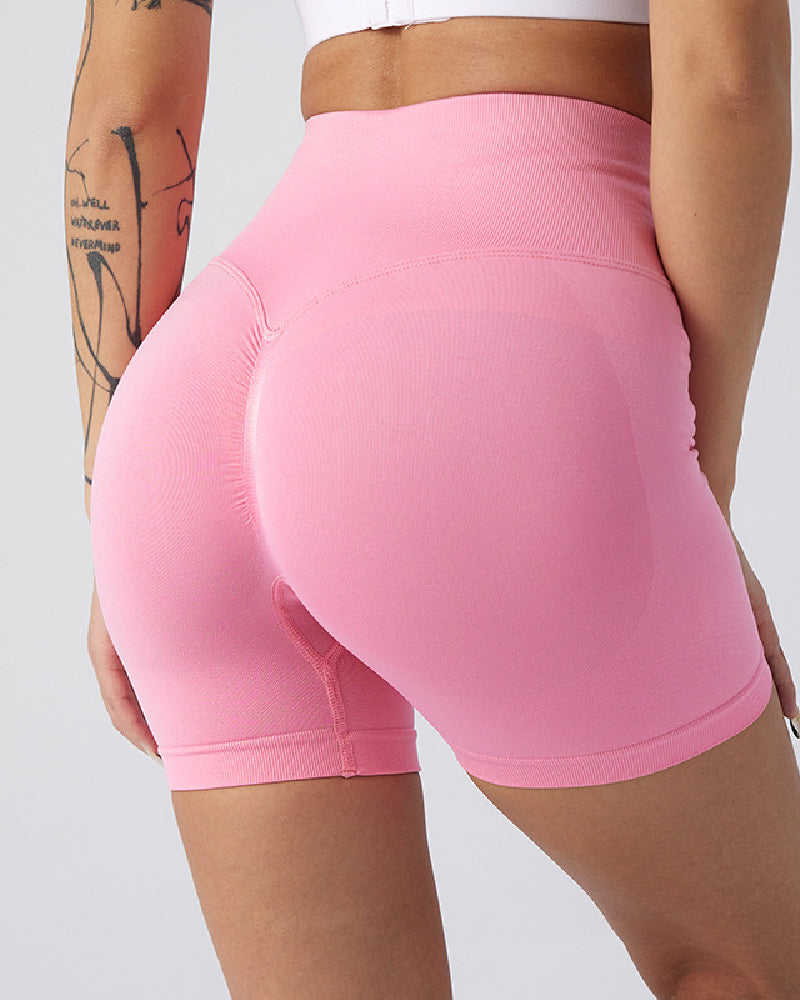 Women's Seamless High Waist Yoga Tights Shorts Butt Lift Solid Fitness Shorts