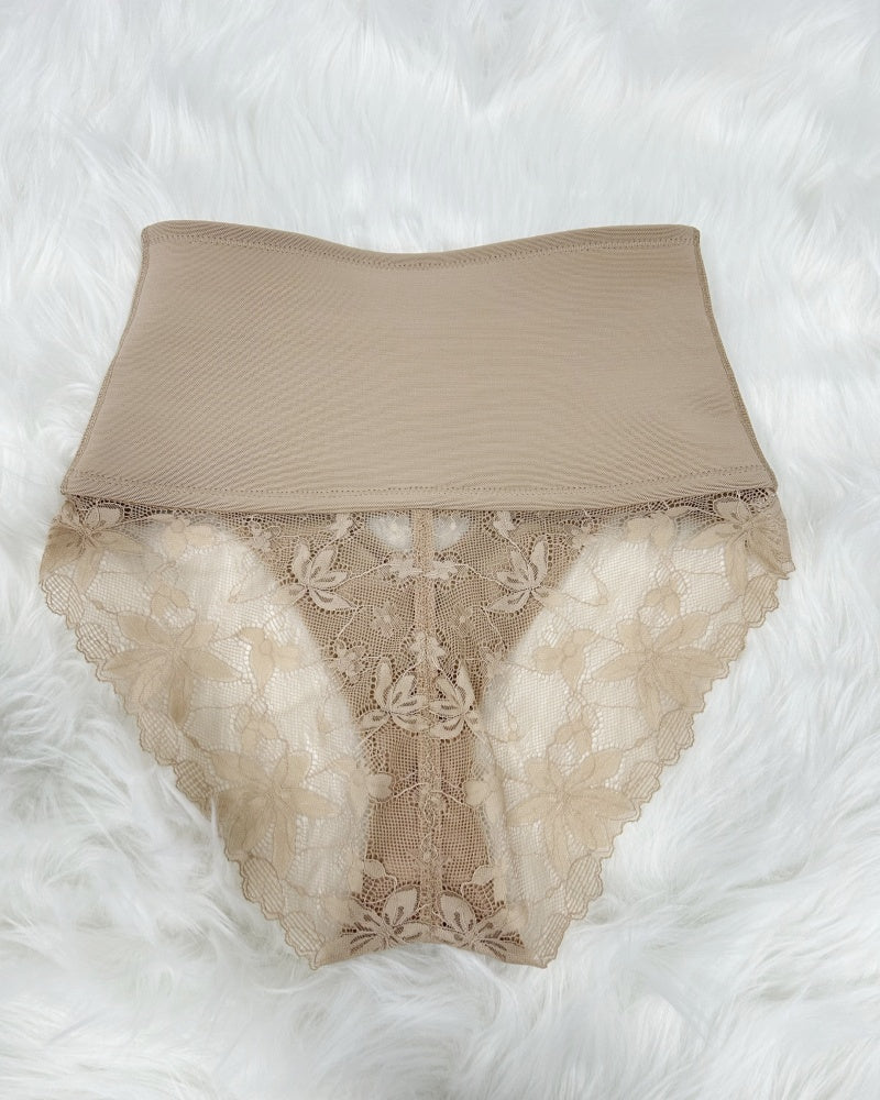 Shapshe® Front-opening Shapewear with Lace Trimmed Tummy Control Panty