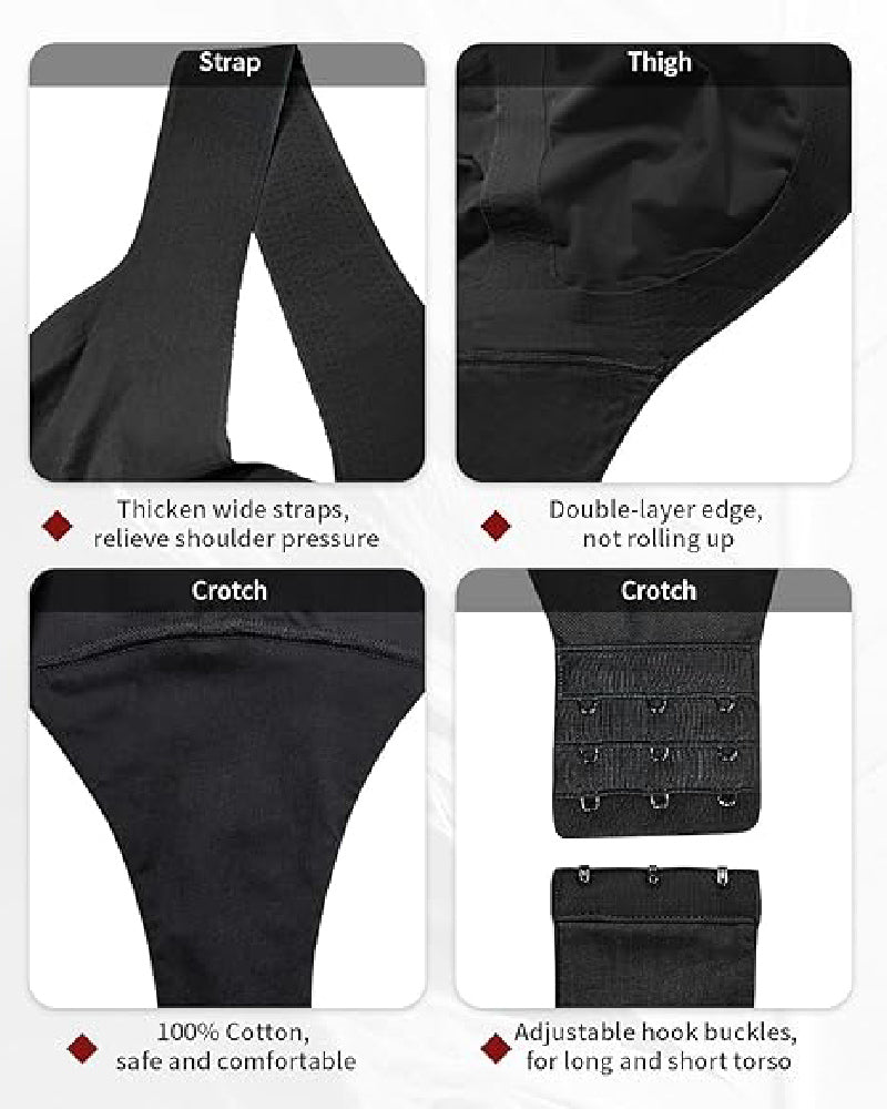 Shapshe® Women's Tummy Control Seamless Ice Silk Summer Bodysuit Compression V Neck Body Shaper