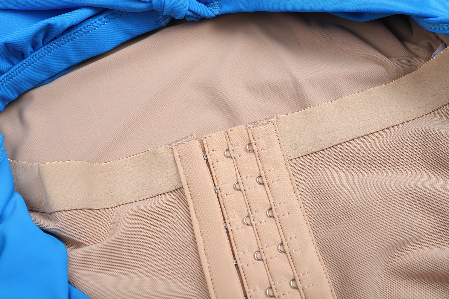 Shapshe® Blue Long Sleeve Built In Shapewear Tummy Cotrol Girdle Swimsuit