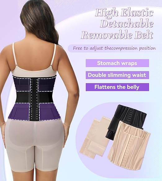 Shapshe® Women's Tummy Control Girdle Waist Trainer Workout Boned Waist Cincher Corset