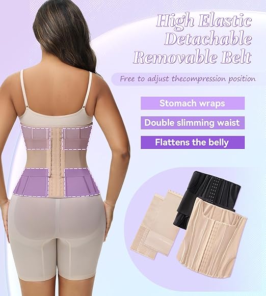Shapshe® Women's Tummy Control Girdle Waist Trainer Workout Boned Waist Cincher Corset