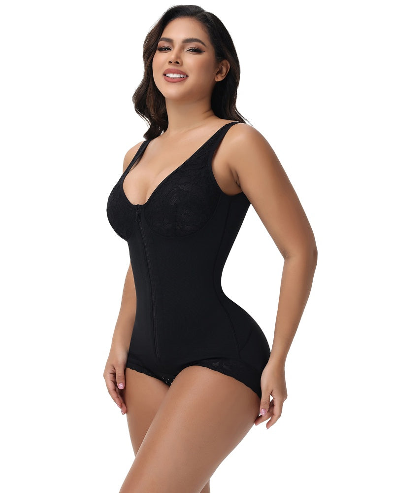 Shapshe® Fajas Colombianas Lace Bust Post Surgery Zipper BBL Compression Shapewear