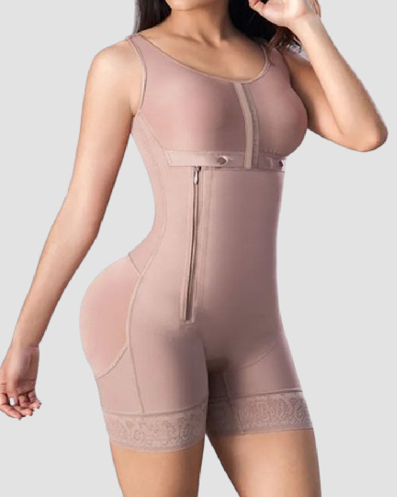 Shapshe® Women's Colombian Tummy Control BBL Faja Breast Support Side Zipper Shapewear
