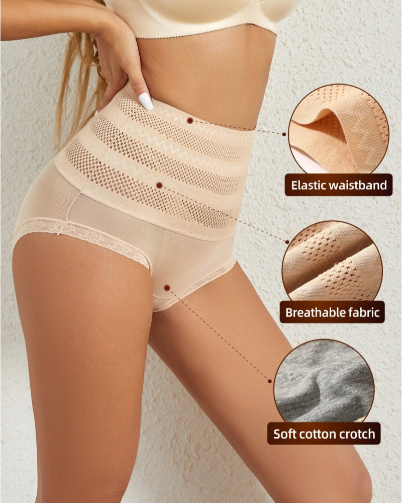High Waist Breathable Mesh Tummy Control Shaping Shorts