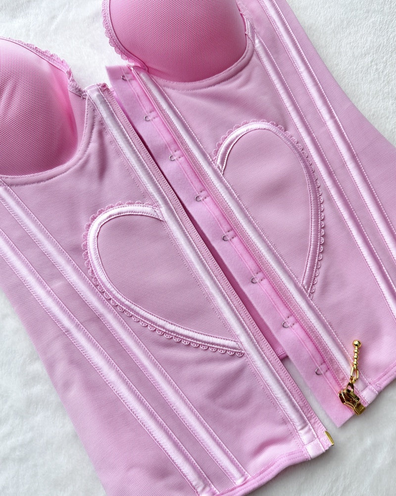 Shapshe® Fajas Colombianas Love Pattern Corset Top Zipper Waist Trainer