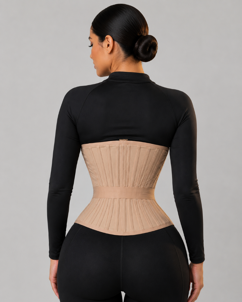 Fajas Colombianas Boned Corset Waist Trainer With Elastic Band