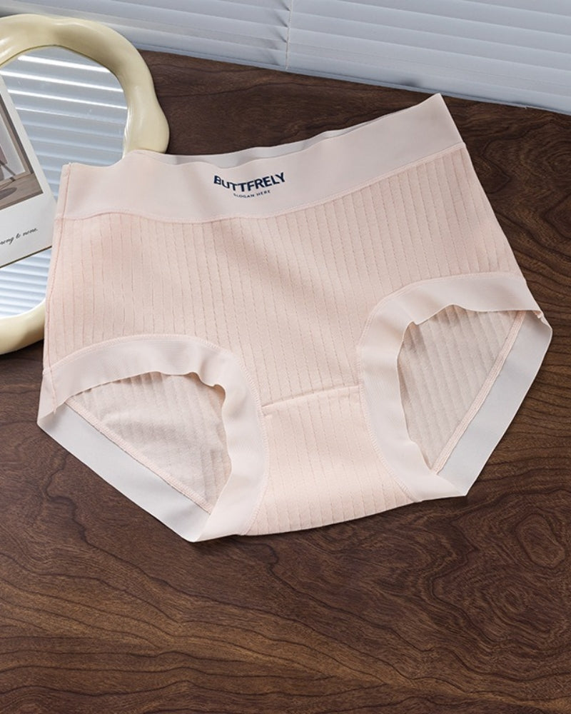 Women's High Waist Solid Comfort Panties Pure Cotton Antibacterial Crotch Briefs