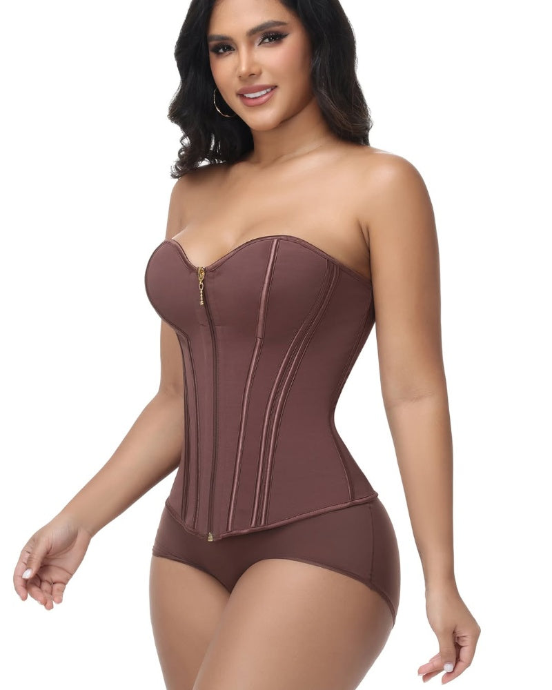 Shapshe® Fajas Colombianas Leopard Print Zip Up Corset Top