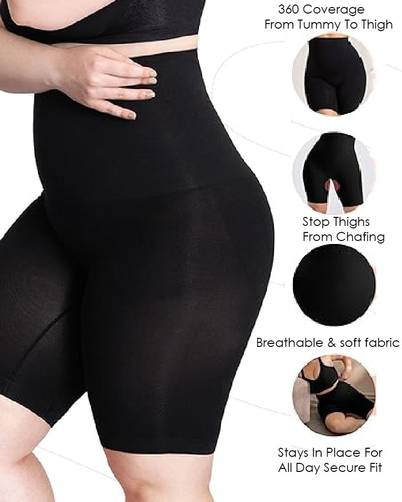 Pantalones cortos moldeadores de cuerpo más delgados de muslo con control de barriga de cintura alta