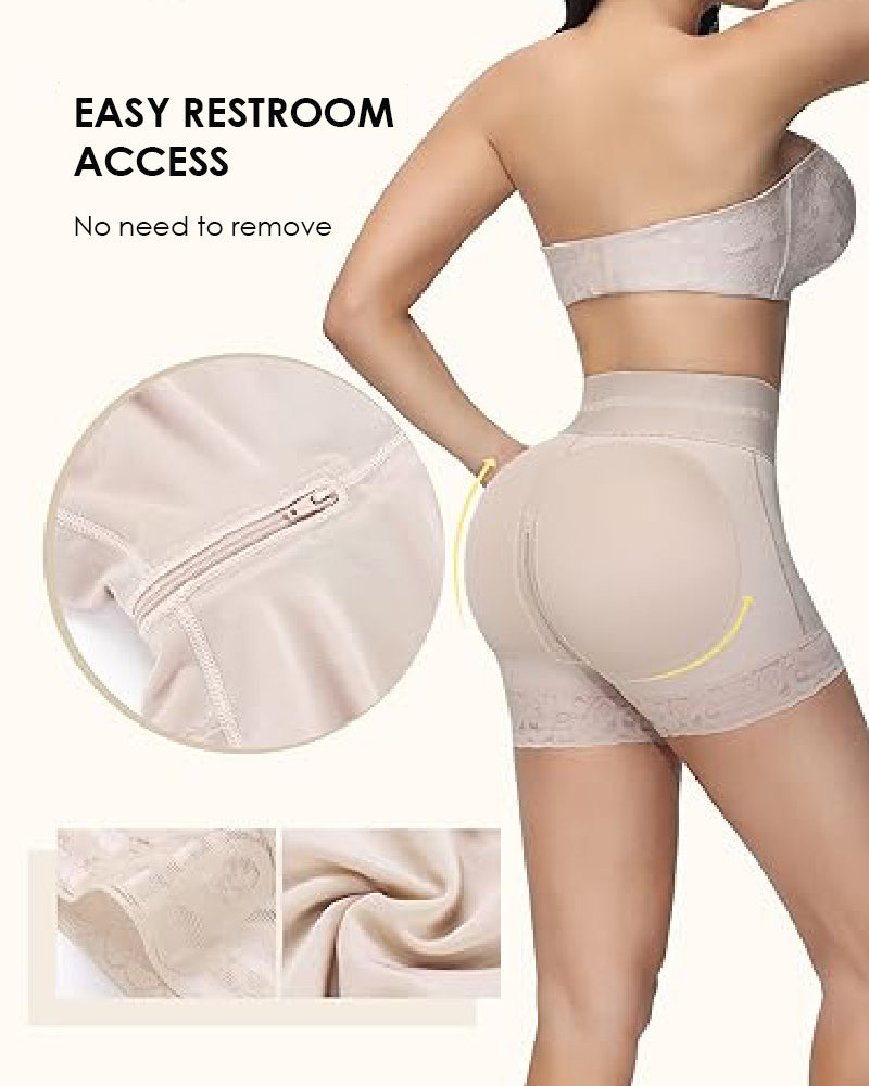 Shapshe® Double Compression High Waisted BBL Shorts With Mid-section Tummy Control Panties