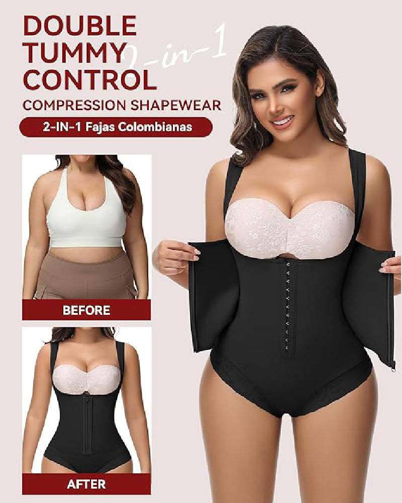 Shapshe® Fajas Colombianas Tummy Control Waist Trainer Open Bust Girdle Shapewear