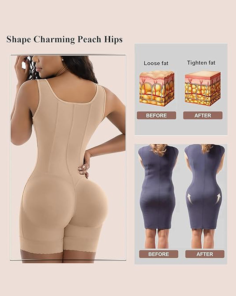 Shapshe® High Compression Open Bust Shapewear With Hook Shaper Slimming Bodysuit  Tummy Control Fajas