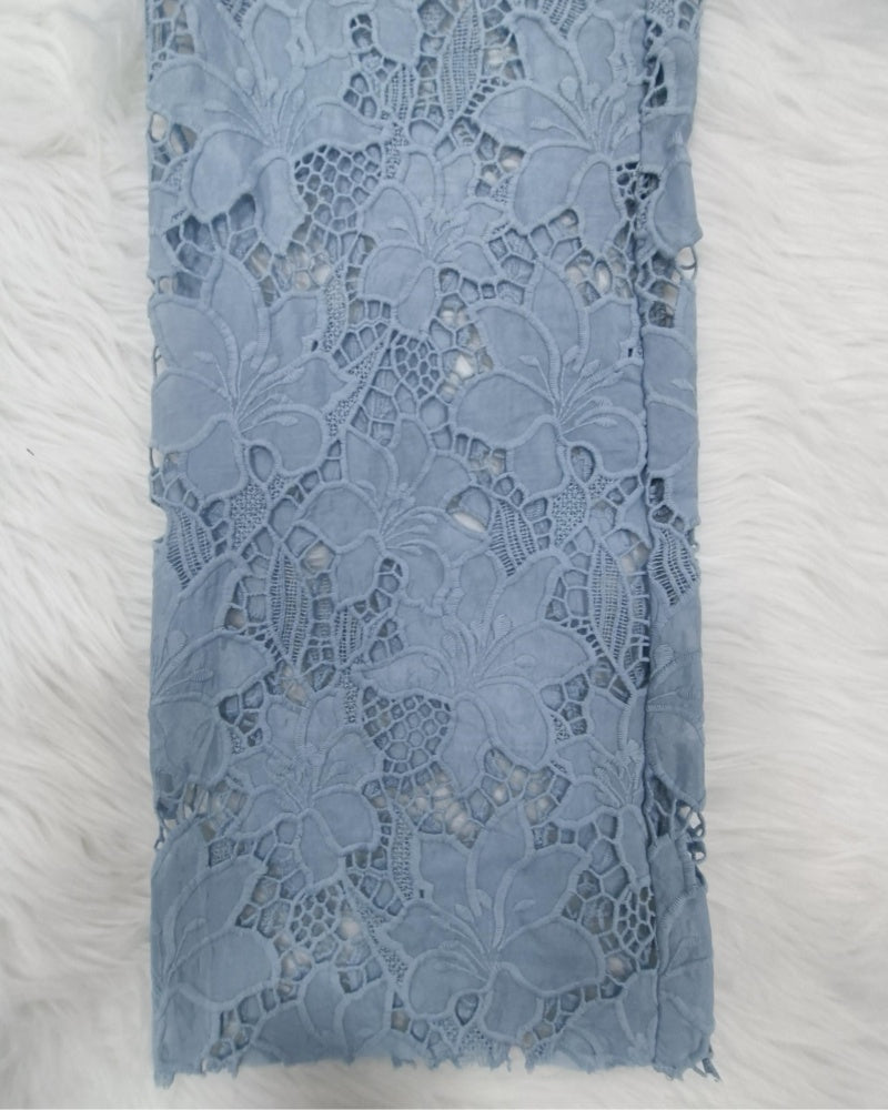 Shapshe® Cut out Floral Denim with Lace Wide Leg Jeans for Women