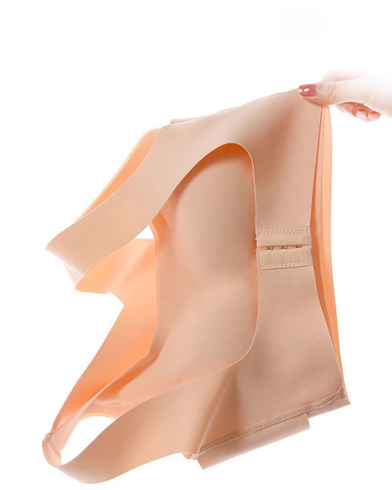 Sujetador push-up jorobado correctivo inalámbrico con hebilla frontal invisible sin costuras para mujer