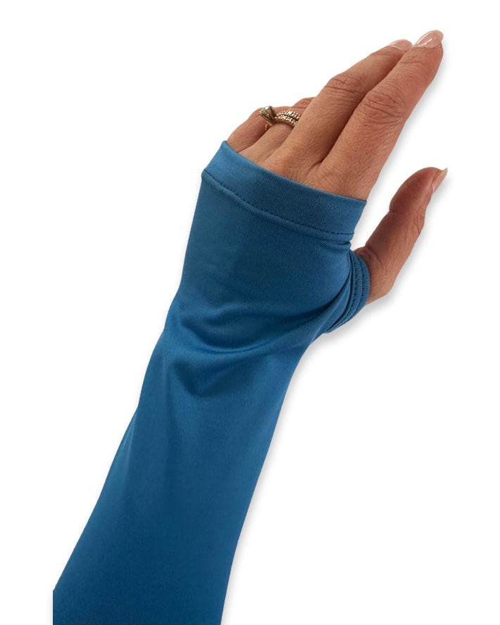 Shapshe® Blue Long Sleeve Built In Shapewear Tummy Cotrol Girdle Swimsuit