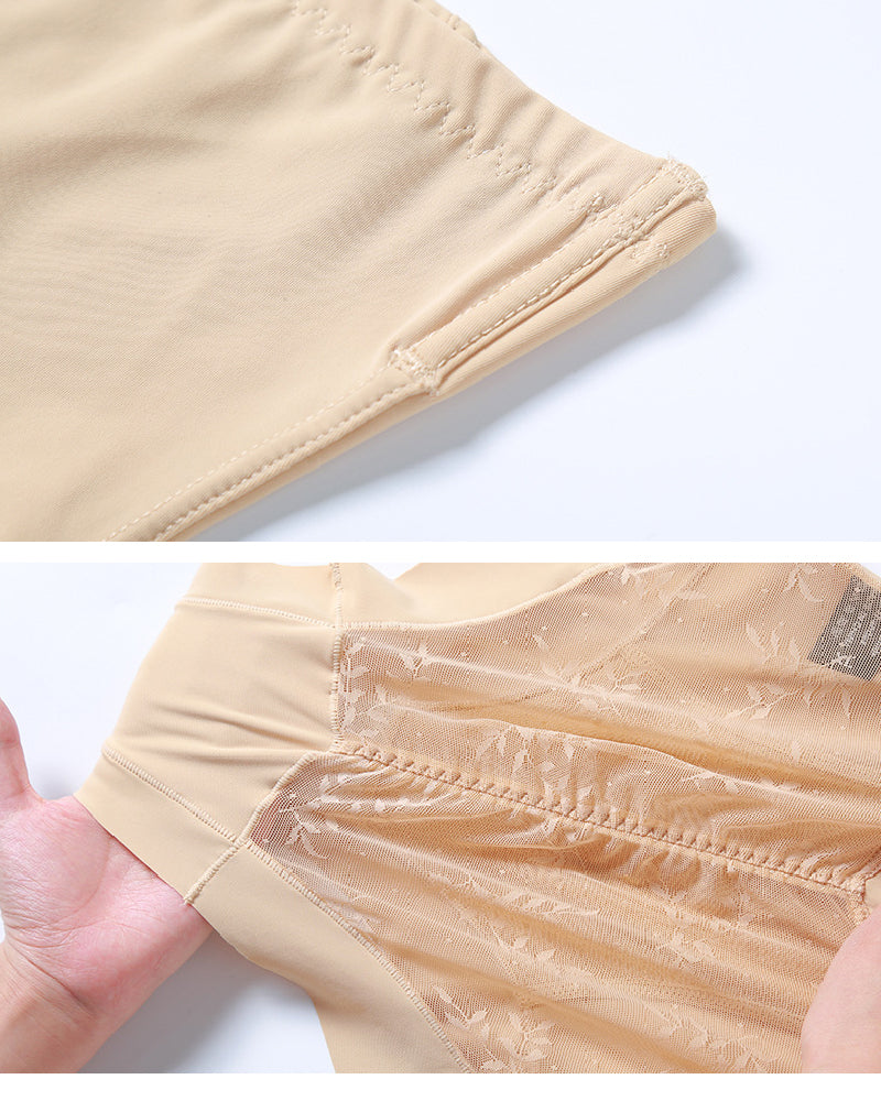 Sexy Tummy Control Thin Mesh Shapewear Panties Hip-Lift High Waist Shaping Briefs