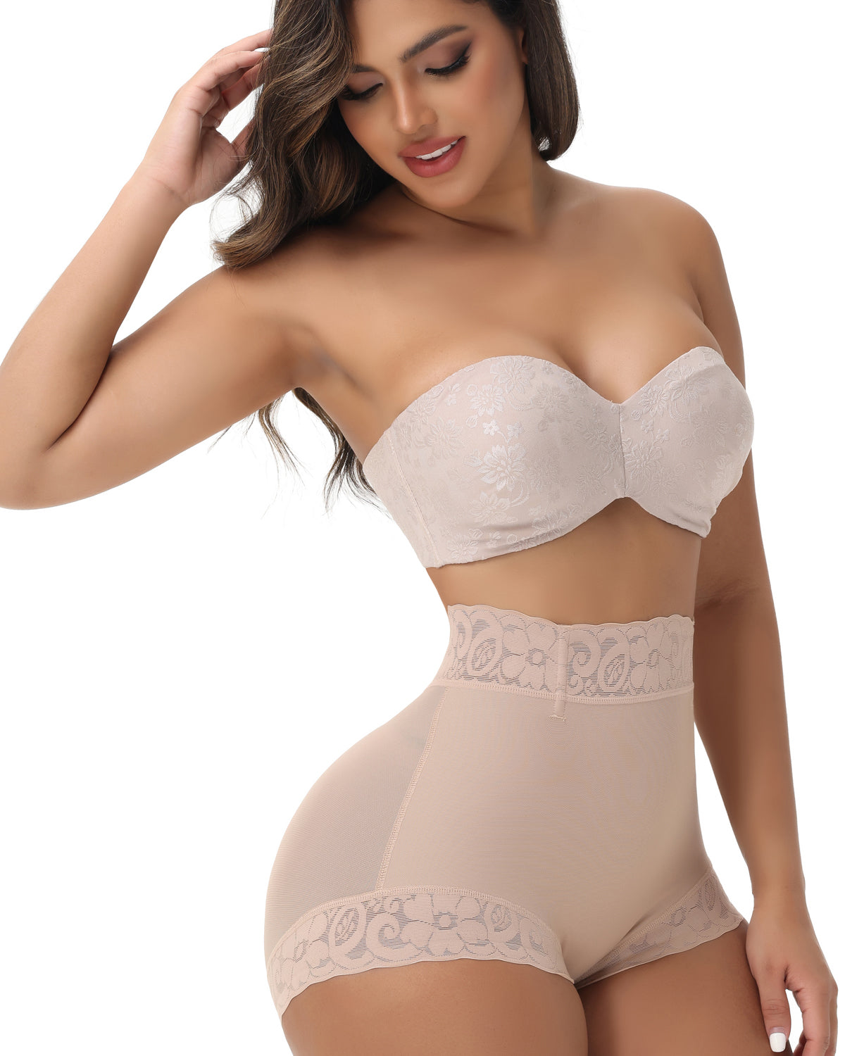 Shapshe® Mid-Rise Butt Lift Shaper Panty Lace Seamless Shapewear Brief