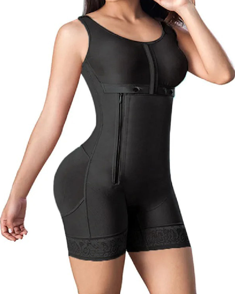 Shapshe® Women's Colombian Tummy Control BBL Faja Breast Support Side Zipper Shapewear