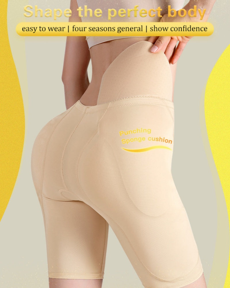 Pantalones cortos moldeadores de levantamiento de glúteos con control de barriga de talle medio para mujer