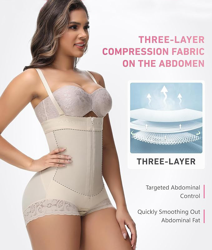 Shapshe® Fajas Colombianas Tummy Control Zipper Open Bust Compression Garment Shapewear