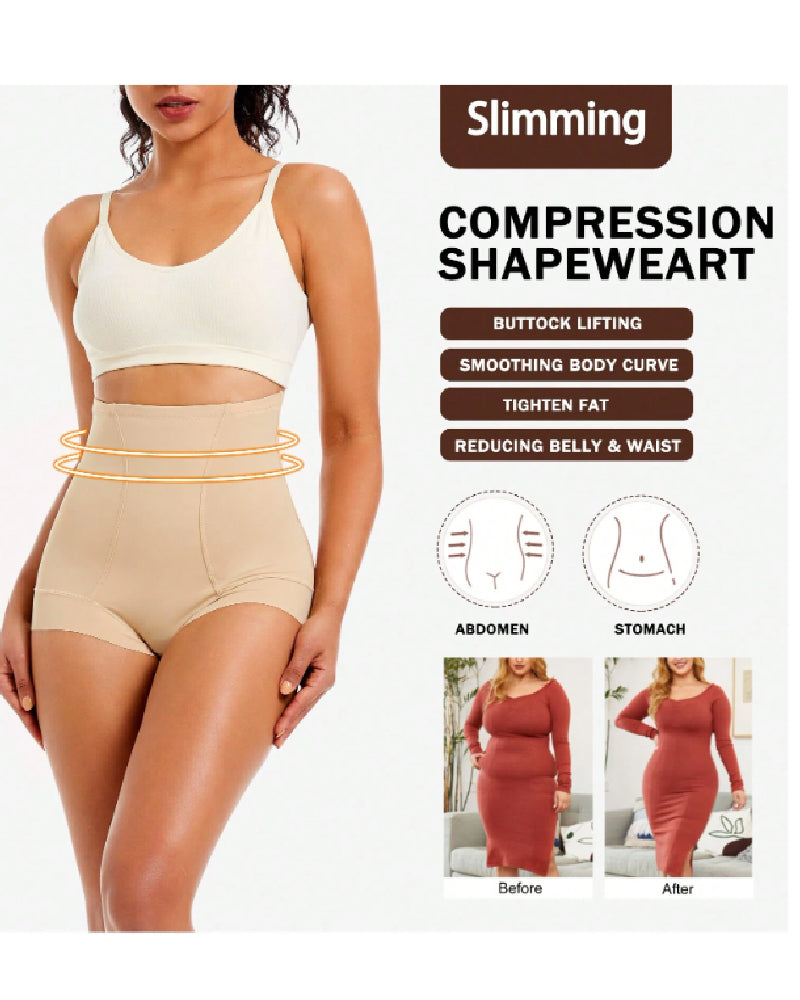 Sexy Tummy Control Thin Mesh Shapewear Panties Hip-Lift High Waist Shaping Briefs