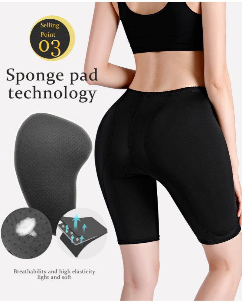 Pantalones cortos moldeadores de levantamiento de glúteos con control de barriga de talle medio para mujer