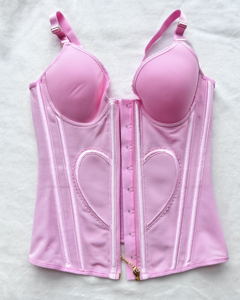 Shapshe® Fajas Colombianas Love Pattern Corset Top Zipper Waist Trainer