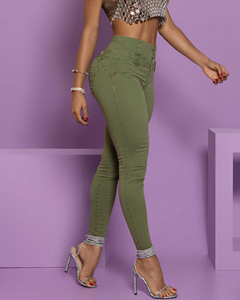 Shapshe® High-Waisted Back-Zip Skinny Jeans